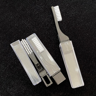 Factory creative portable assembled toothbrush multi-row Brush Beauty nail brush transparent handle travel outdoor folding brush