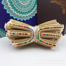 新款 女混彩色木珠拖鞋鞋面 凉鞋配件民族风 半成品鞋材辅料厂家