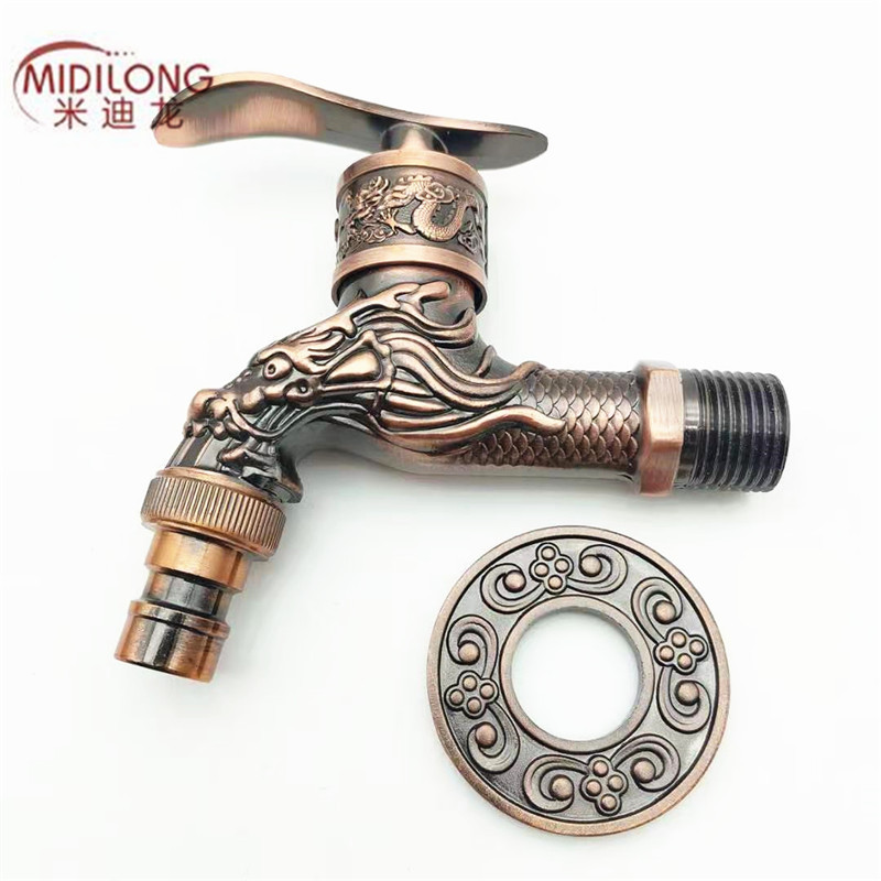 Bronze antique Dragon washing machine faucet four points 1/2 foreign trade quick opening water nozzle mop pool faucet Bronze antique Dragon washing machine faucet four points 1/2 foreign trade quick opening water nozzle mop pool faucet