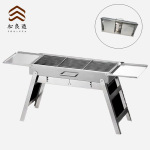 户外不锈钢烧烤炉家用折叠便携式小型烤炉肉架网户外炉子木炭烤架