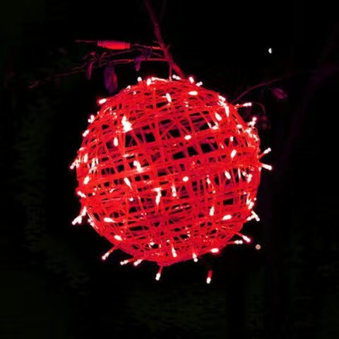 Lámpara decorativa LED lámpara de bola impermeable al aire libre paisaje lámpara de árbol colgante Navidad vacaciones iluminación proyecto ratán bola lámpara cadena