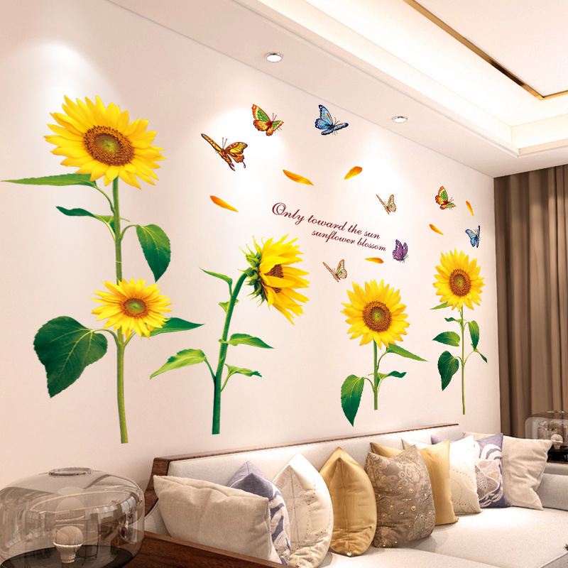 3D Wall Paper Stickers for Covering Flaws, Decorative Decals for Photo-Taking and Check-In, Flower Wall