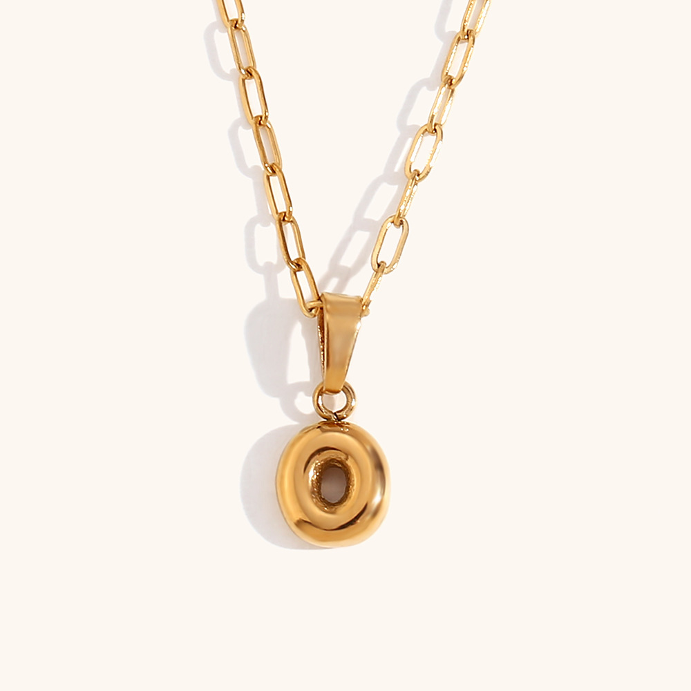 304 Stainless Steel Pendant Material PVD Coated Real Gold Plated Letter Stainless Steel Titanium Steel Simple Style Commute Waterproof Non Tarnish Stainless Steel Pendant Necklace