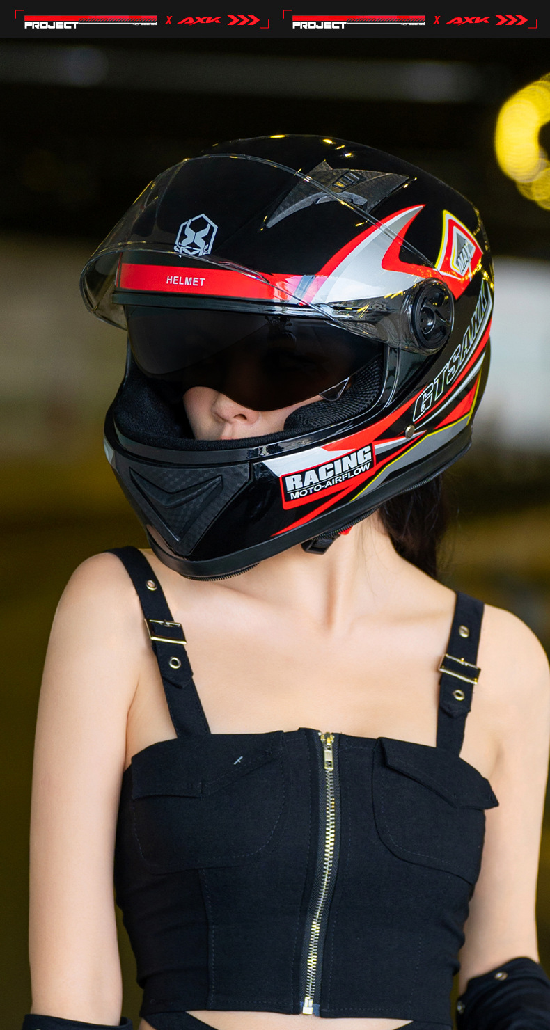 Foreign Trade Exclusive Electric Vehicle Helmet for Men, Winter Warm Full-Face Helmet for Motorcycle Riding, Women's All-Season Full-Face Helmet