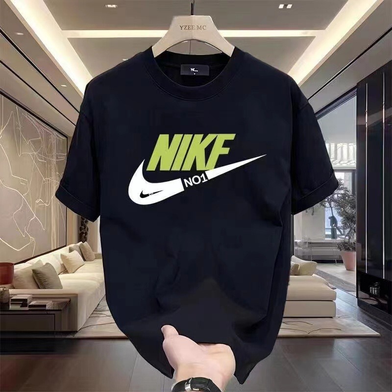 2024 Summer New Style Letter Printed Short-Sleeved T-Shirt Polyester Round Neck Slim Fit Versatile Trendy Men's Ice Silk 2024 Summer New Style Letter Printed Short-Sleeved T-Shirt Polyester Round Neck Slim Fit Versatile Trendy Men's Ice Silk