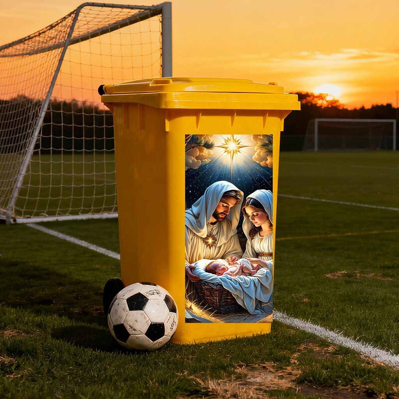 Overcross Outdoor Trash Can Sticker for Advent Trash Can, Adhesive Paper, Sunproof and Waterproof Pvc Material Overcross Outdoor Trash Can Sticker for Advent Trash Can, Adhesive Paper, Sunproof and Waterproof Pvc Material