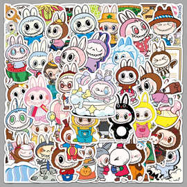 50张LABB涂鸦贴纸卡通可爱拉咘咘咕卡装饰手机壳水杯手账本贴纸