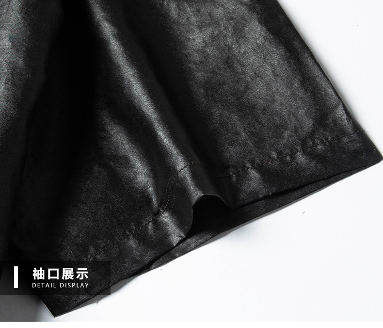 Áo sơ mi ngắn tay lụa tơ sen phong cách Trung Hoa cổ điển cho nam trung niên — G6007 đen chi tiết 18