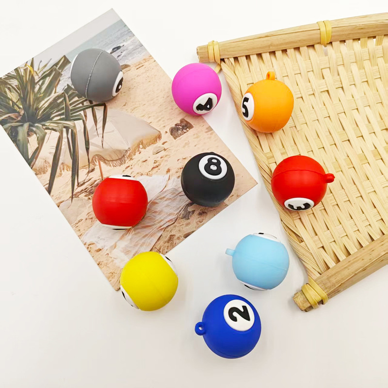 Creative Simulation Billiard Keychain Pendant Soft Rubber Billiard Ball Number 1 to 9 Bag Accessories DIY Parts Small Gifts