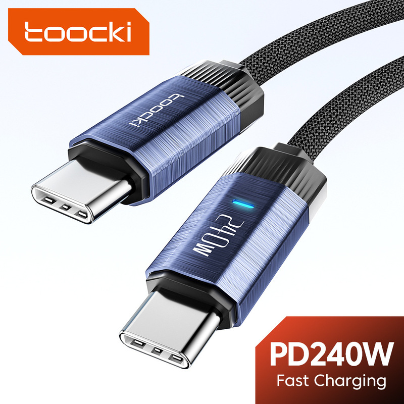 Toocki 240W Mobile Phone Data Cable C-C Super Fast Charging Cable Is Suitable for Apple Samsung Laptops