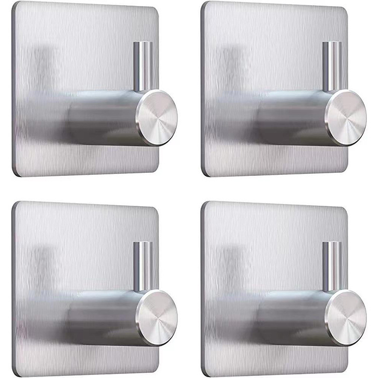 Adhesive Hooks Wall Hooks Stainless Steel Hooks for Coats Hats Towels Robe Hooks Rack Wall-Mounted No Drilling
