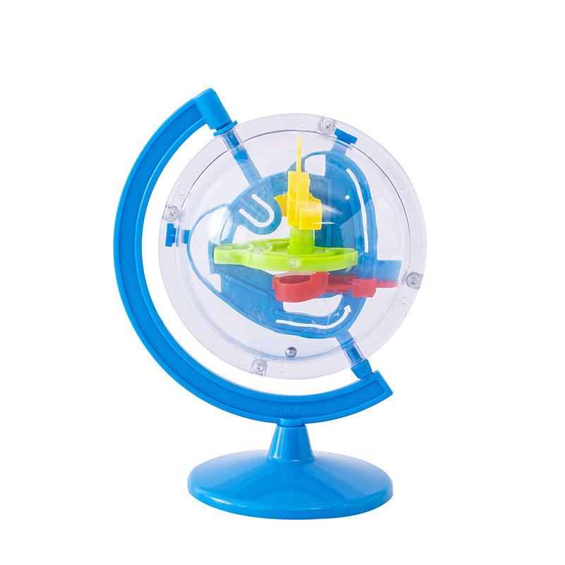 Bola de laberinto de la Tierra de tamaño pequeño Juego de entrada para niños de laberinto de bola de equilibrio tridimensional 3D de inteligencia de 50 pases