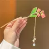 Fuchsia Chinese hairpin, flowered