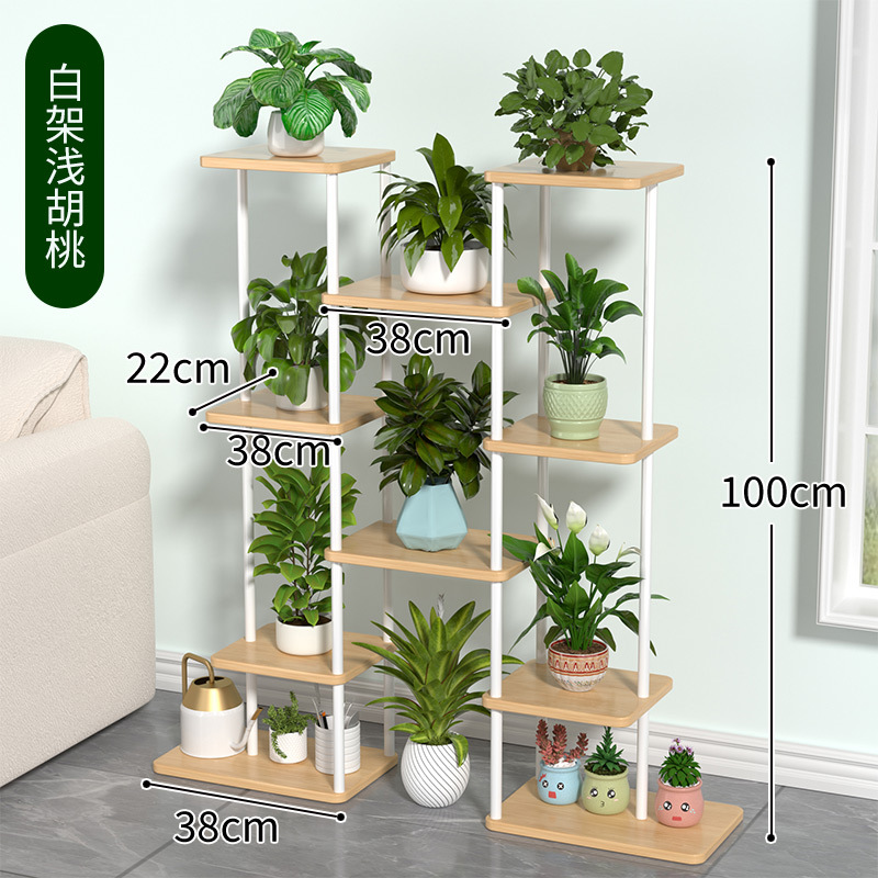 Estante de flores transfronterizo soporte vegetal de varias capas tabique de hierro de piso a techo soporte de maceta de Sala de estar interior soporte de maceta image 7