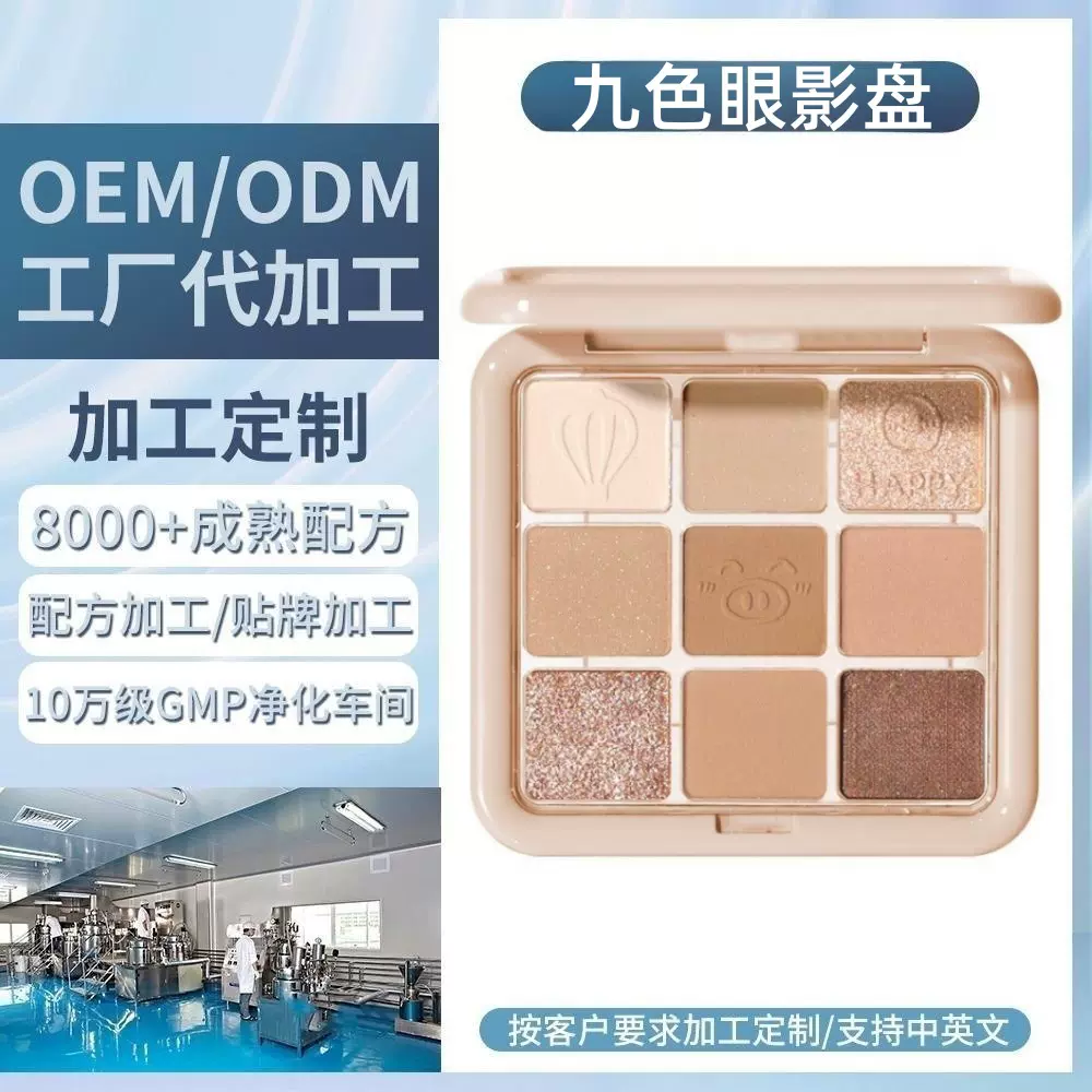 定制九色眼影哑光珠光大地色细闪不易飞粉眼影OEM代加工