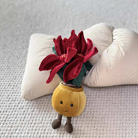 英国Jellycat趣味一品红毛绒玩偶娃娃公仔 盆栽玩具摆件植物