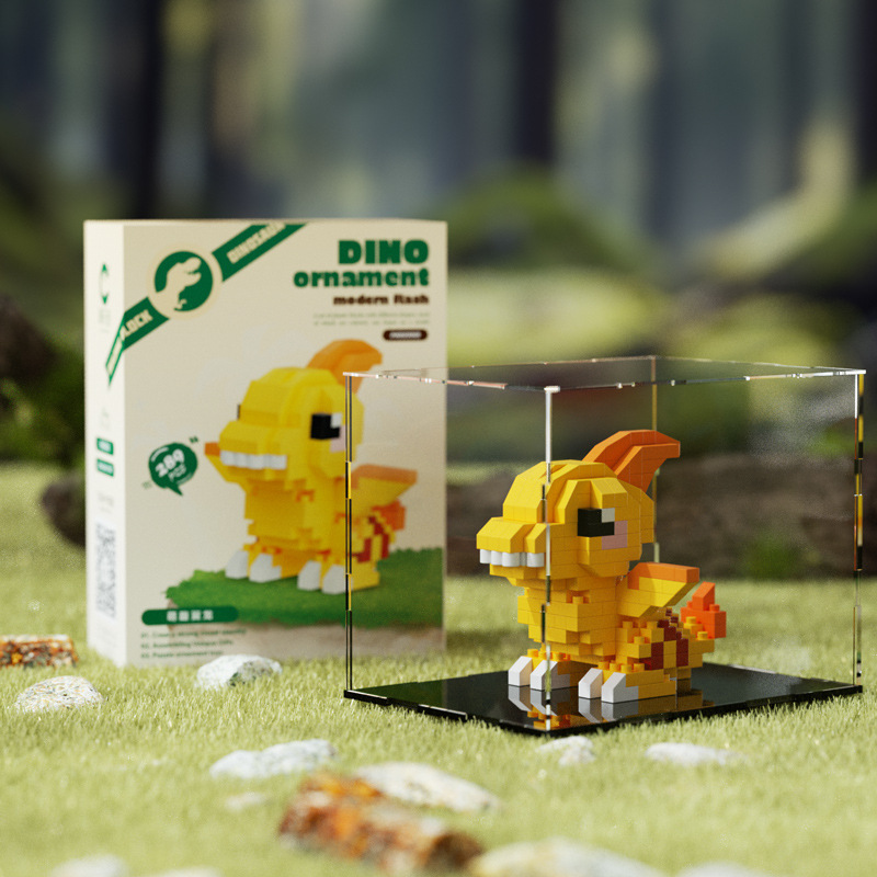 Compatible con Lego Dinosaur Tyrannosaurus Rex Muñeca de dibujos animados Bloques de construcción Adornos de montaje Juguetes educativos para niños Regalos para niños y niñas