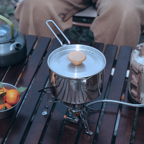 Outdoor portable 304 stainless steel kettle, multifunctional portable coffee pot, foldable and removable camping kettle