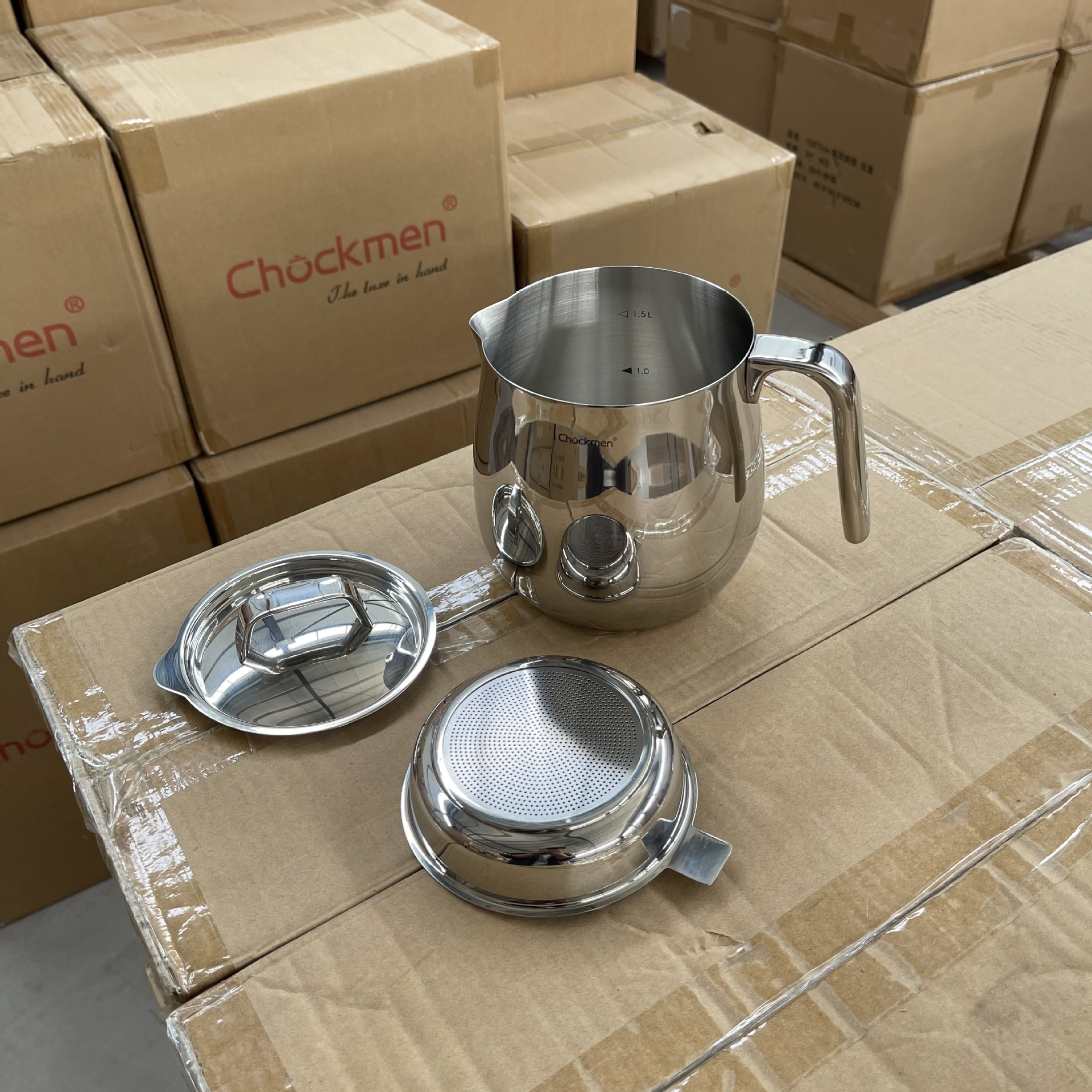 Chockmen Zhuo Deming 18 / 10 filtro de acero inoxidable tanque de aceite doméstico de cocina multipropósito filtro de leche de soja