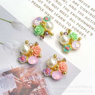 DIY Handmade Medieval Vintage Flower Pearl Accessible Luxury High-End Retro Earrings Jewelry Accessories