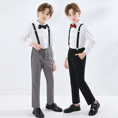 Boys' trousers, children's black navy straight trousers, campus trousers, performance piano suit trousers