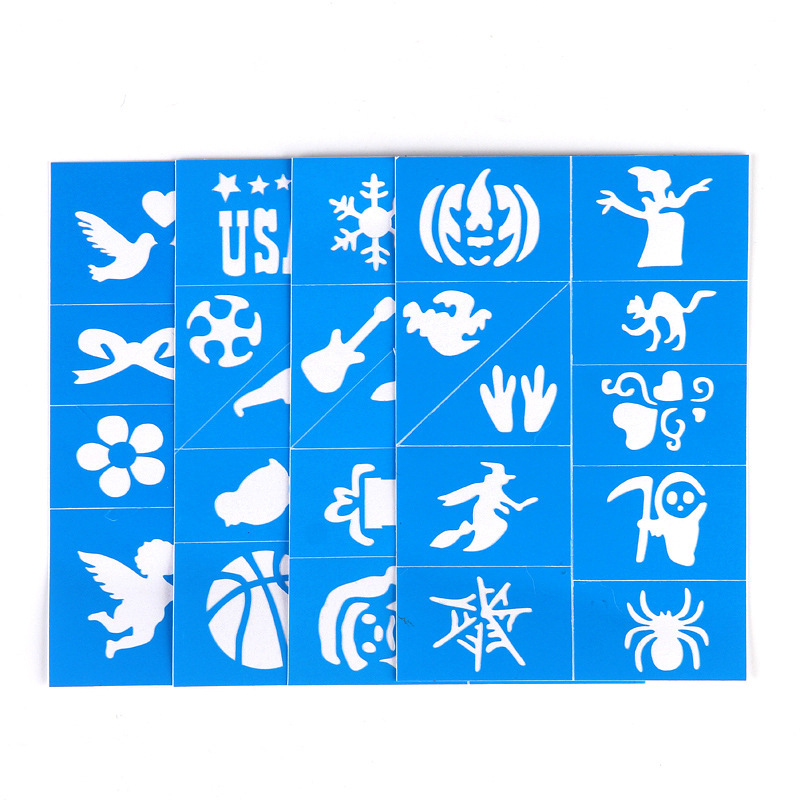 New Halloween body painting hollow tattoo sticker template Cosplay party holiday template