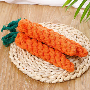 Dog Toy Carrot Bite Rope Pet Toy Supplies Dog Bite Resistant Braided Cotton Rope Teething Spot Rope Knot Wholesale