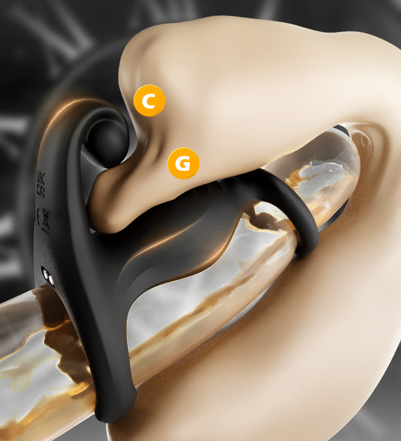 Black Panther App-Controlled Dual-Ring Vibrating Cock Ring for Couples — detail image 16