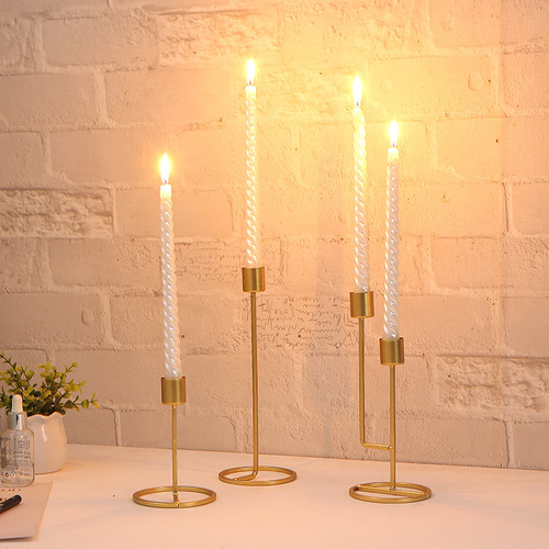 Wholesale ins Nordic iron candlestick long candle ornaments home candlelight dinner romantic decoration props atmosphere