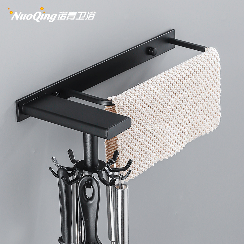 Cocina montado en la pared espátula cuchara estante de almacenamiento de utensilios de cocina estante de almacenamiento de gancho giratorio libre de perforación artefacto