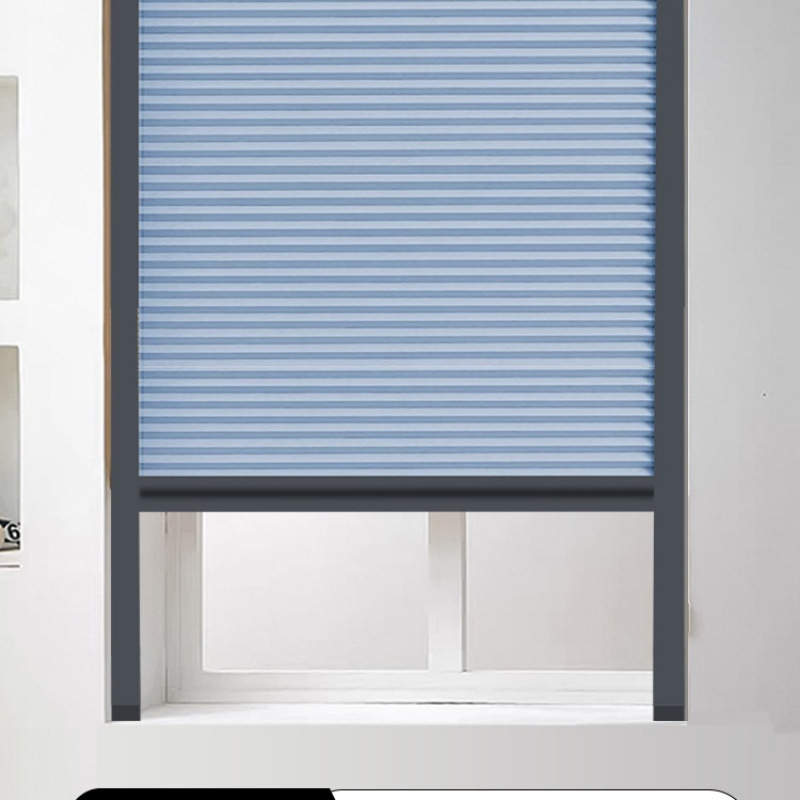 Bottomless Track up and down Sliding Honeycomb Curtain Bathroom Bedroom Waterproof Full Blackout Honeycomb Curtain Invisible Folding Partition Door Curtain