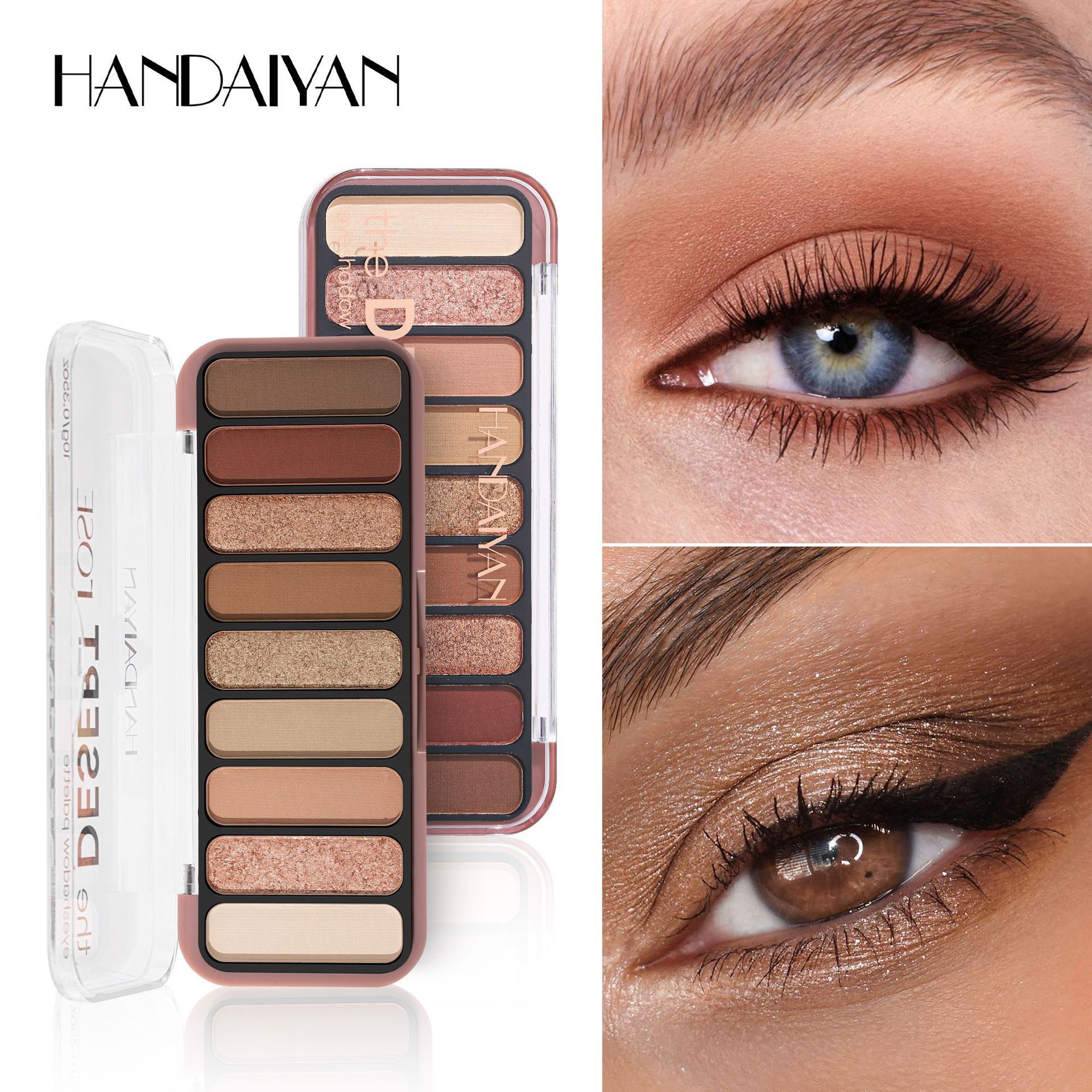 Nueve placas de sombras de ojos mate Handaiyan perla brillante tierra un plato multipropósito para placas de sombras de ojos transfronterizas image 1