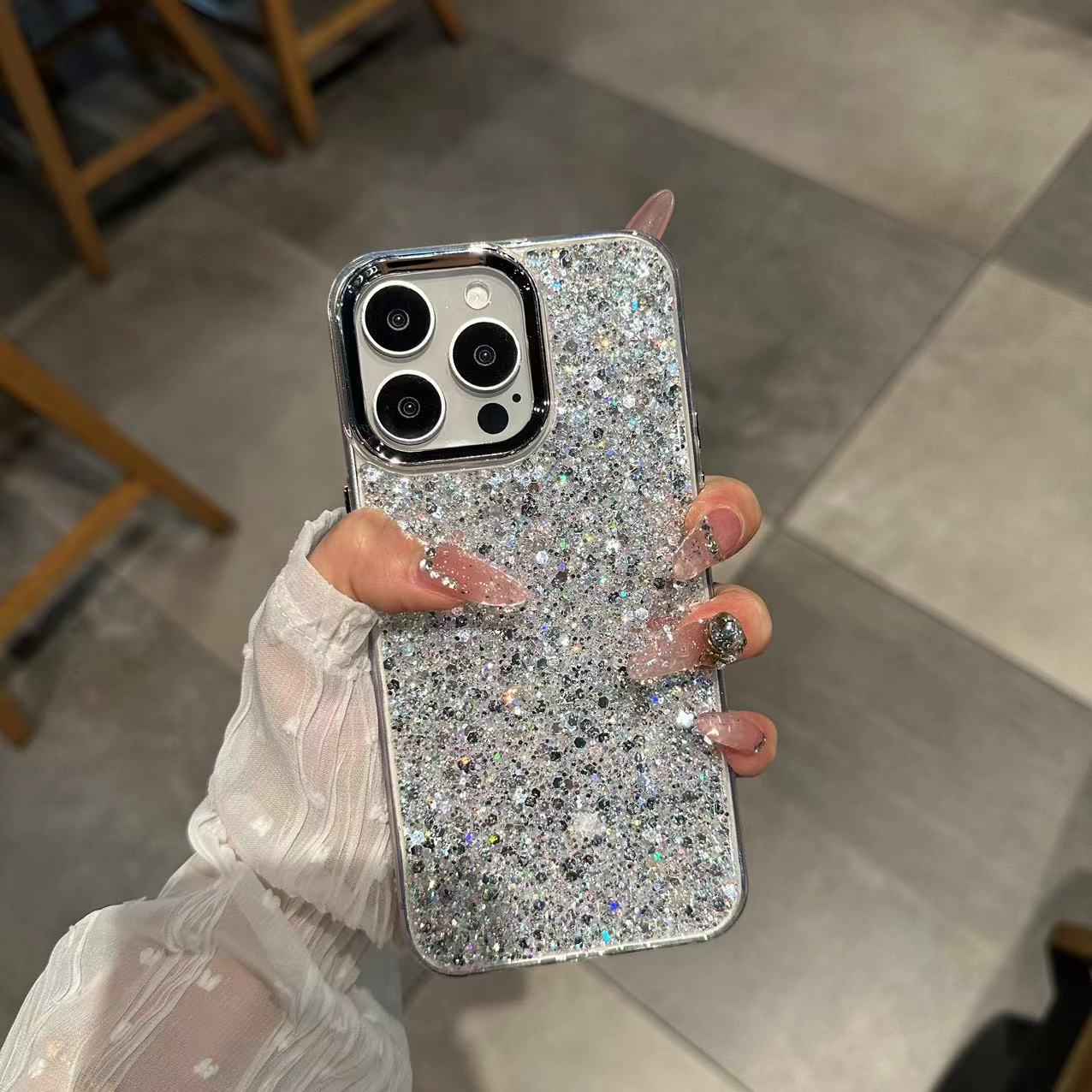 ins满天星闪粉亮片适用OPPO Reno14高级感手机壳A5X简约小众女款