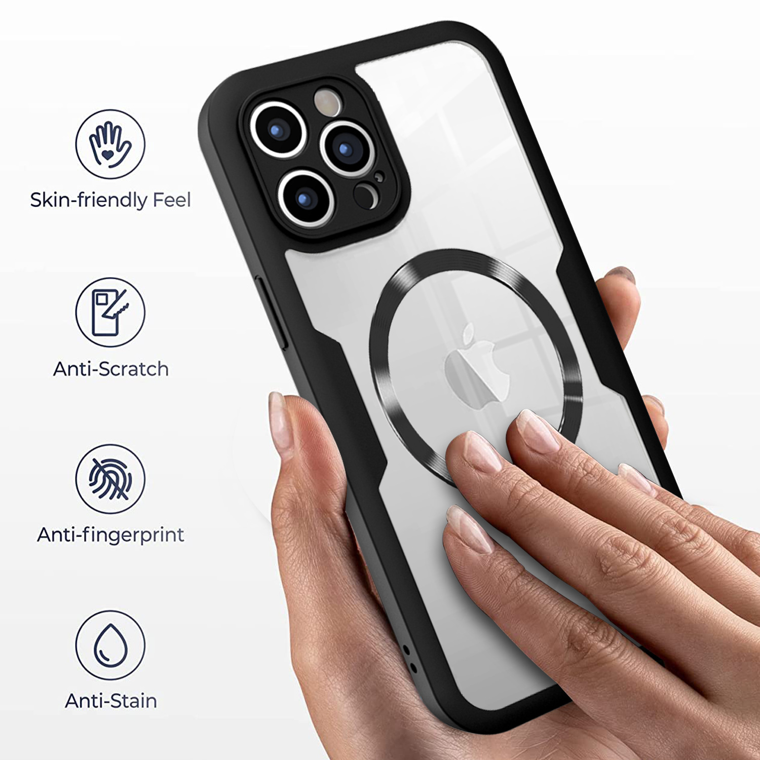 Qicai manyetik emişli iPhone 16 Pro telefon kılıfı Apple 15 kabuk filmi hepsi bir arada tam kapsamlı 14pm düşmeye karşı dayanıklı 16e
