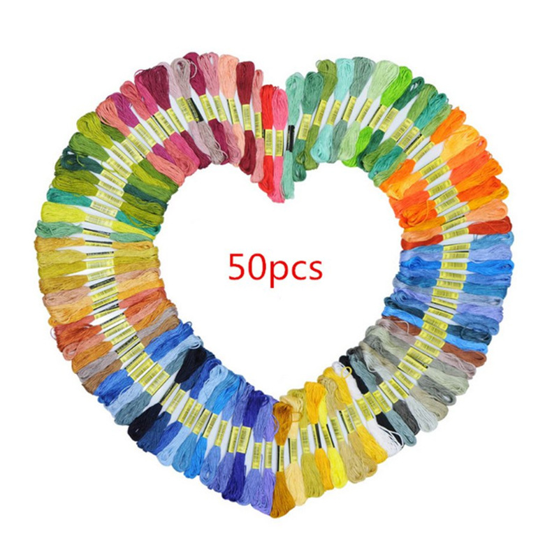 50-color 100-color cross-stitch floss rainbow color handmade embroidery braided cord matching thread