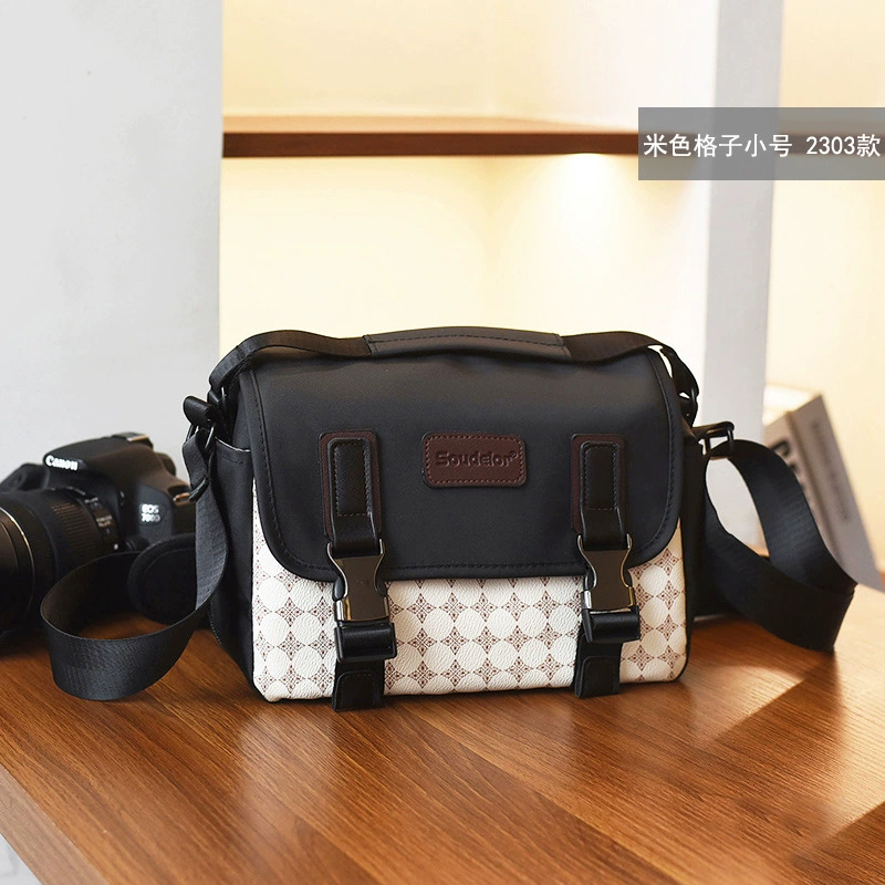 Camera bag (Canon, Sony compatible) — waterproof one‑shoulder messenger, padded, small/large