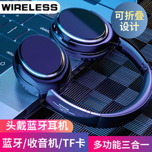 头戴式插卡插线蓝牙耳机VJ901复古折叠音乐无线降噪耳麦工厂直销