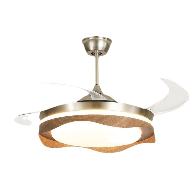 [Selección estricta] lámpara de ventilador de nuez nueva lámpara de ventilador invisible simple y silenciosa de alto nivel ventilador eléctrico lámpara de techo