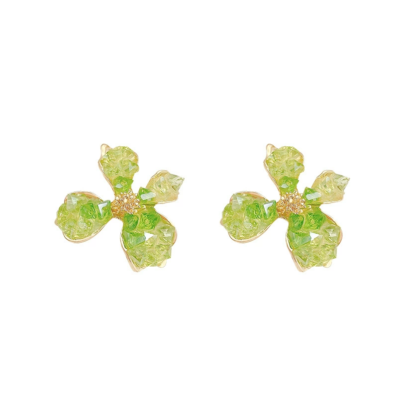 Серьги S925 серебро, игла, легкая роскошь цветочный дизайн, модный корейский стиль, множество цветов