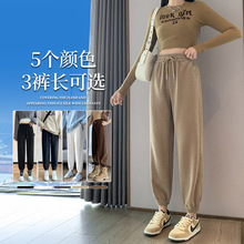 运动裤女2025新款春秋冬休闲高腰束脚欧棉绒灯笼裤秋冬雪尼尔卫裤