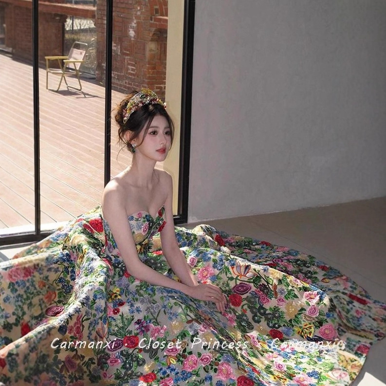 Heavy-Duty Princess Tutu Dress for Coming-Of-Age Ceremony, Birthday, High-End Dress, Light Luxury, Niche, Strapless, Runway Celebration Dress