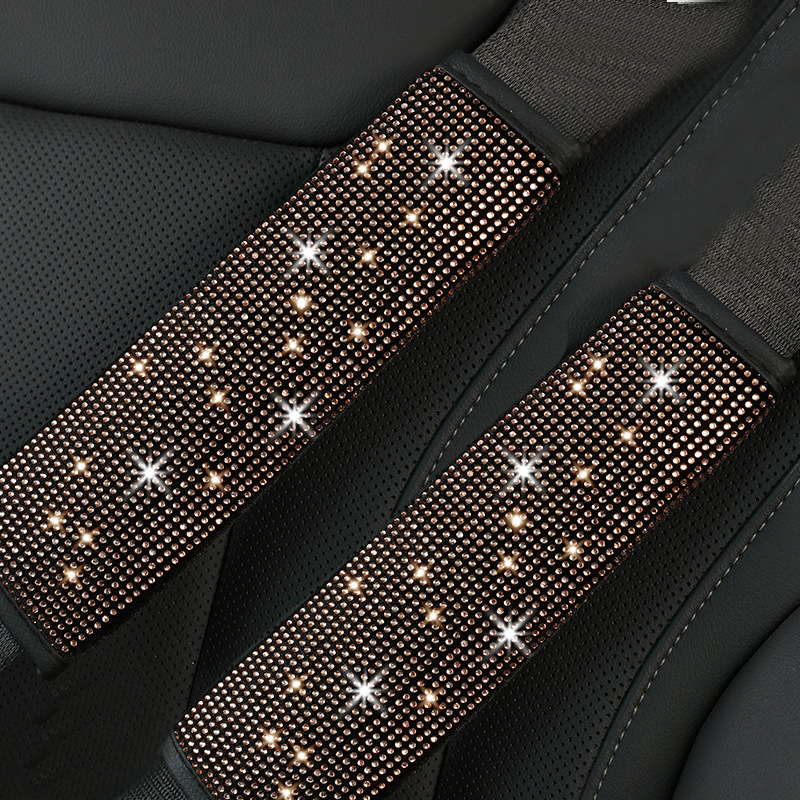 Cross-Border Foreign Trade Goddess Dazzling Diamond-Studded Rhinestone Full Diamond Car Seat Belt Shoulder Pad Glitter Stickers