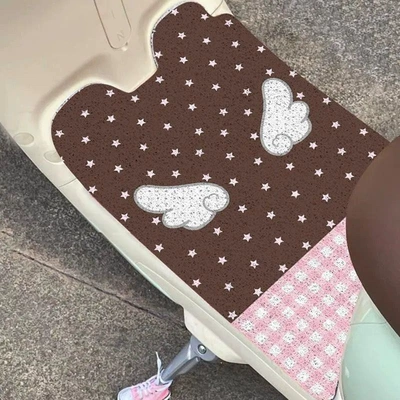 maintain, can be cut to size, Universal Foot Pad - dark-brown-star-pattern-pink-grid-the-silk-loop-needs-to-be-cut-by-yourself-3050cm1119