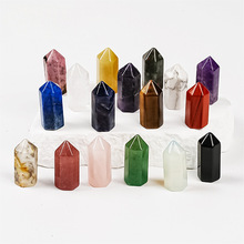 跨境热销东海天然水晶六棱单尖柱原石打磨多种材质水晶柱装饰摆件
