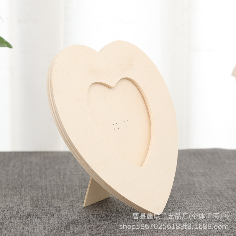 クロスボーダー無垢材クリエイティブ工芸品装飾品子供の手作り愛 diy デスクトップフォトフレームクリエイティブ木製装飾品|undefined