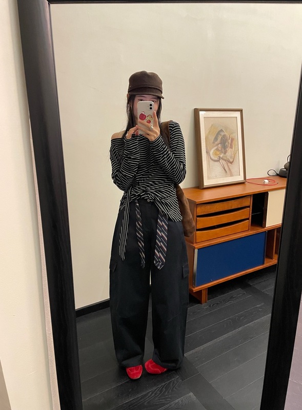 秋季韩系复古大口袋工装裤女阔腿裤显瘦休闲百搭直筒裤长裤ZA|undefined