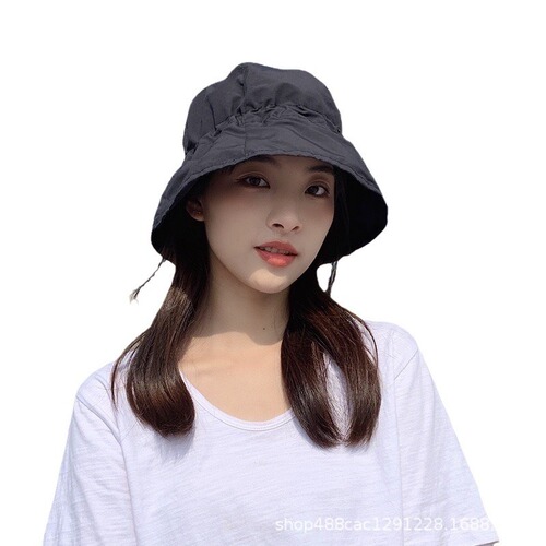 Outdoor Quick-Dry Waterproof Bucket Hat with Drawstring Fisherman Hat Japanese Style Korean Version Spring and Summer Lightweight Versatile Spring Sun Hat