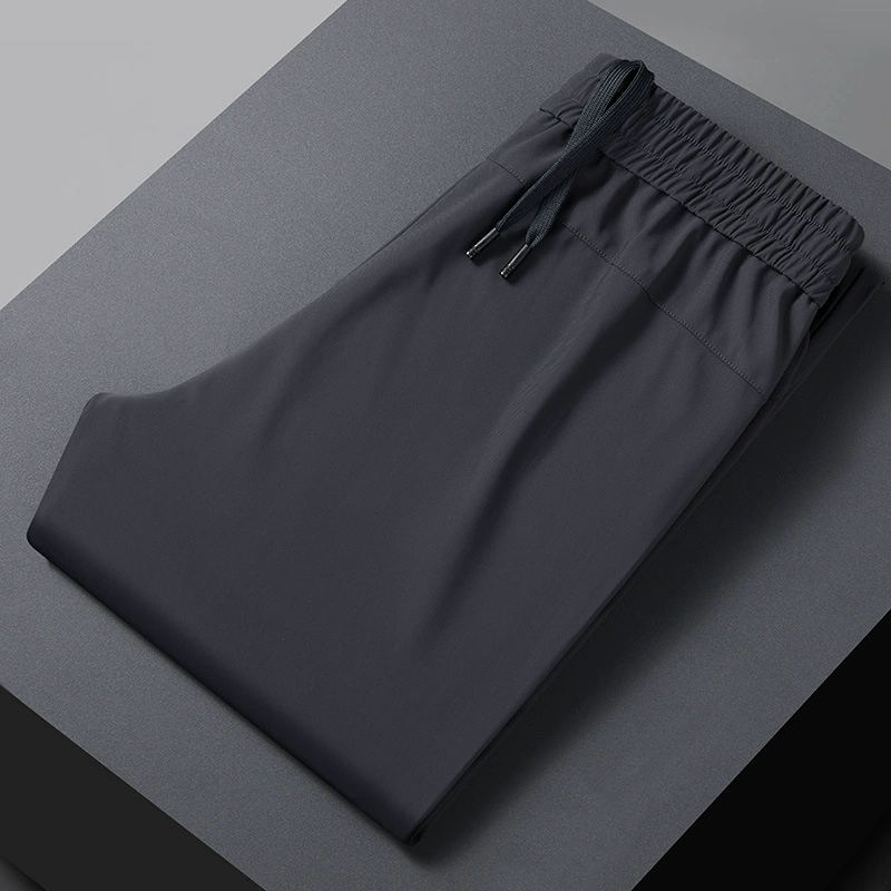 Новые мужские повседневные брюки Осень/Зима 2025: утолщенные, с эластичным поясом, свободные, простые, длинные, высококачественные.