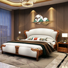 现代新中式小乌金木床别墅双人床卧室家具佛山实木床