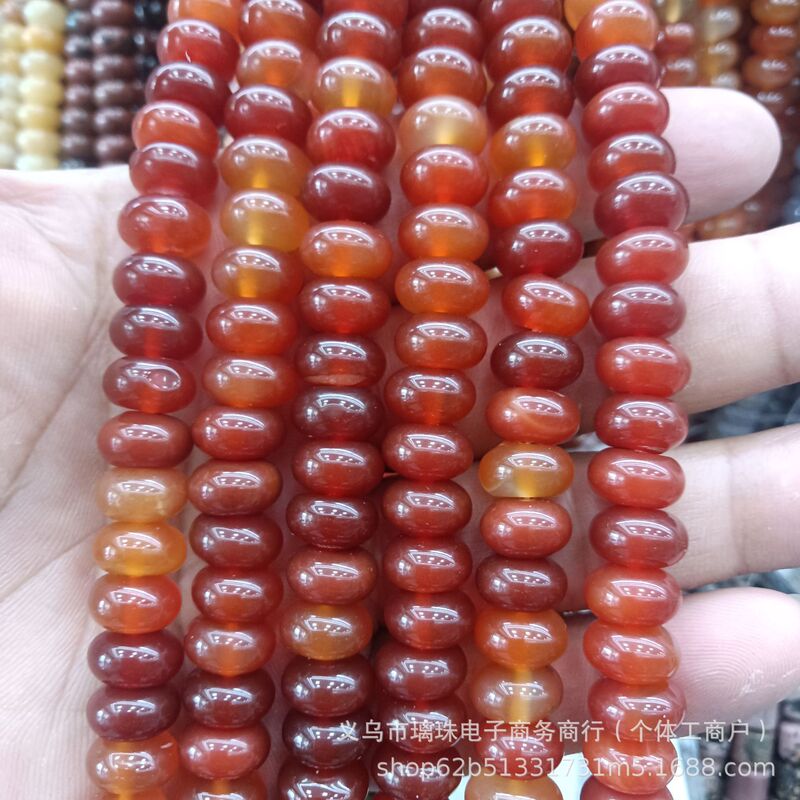 6x10mm天然石水晶玛瑙算盘珠隔片散珠串珠diy饰品手链项链配件批|undefined